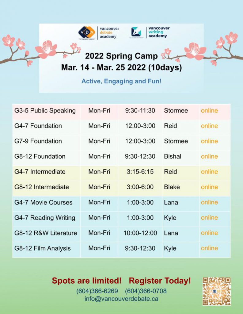 vda-spring-camp-schedule-2022